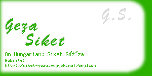 geza siket business card